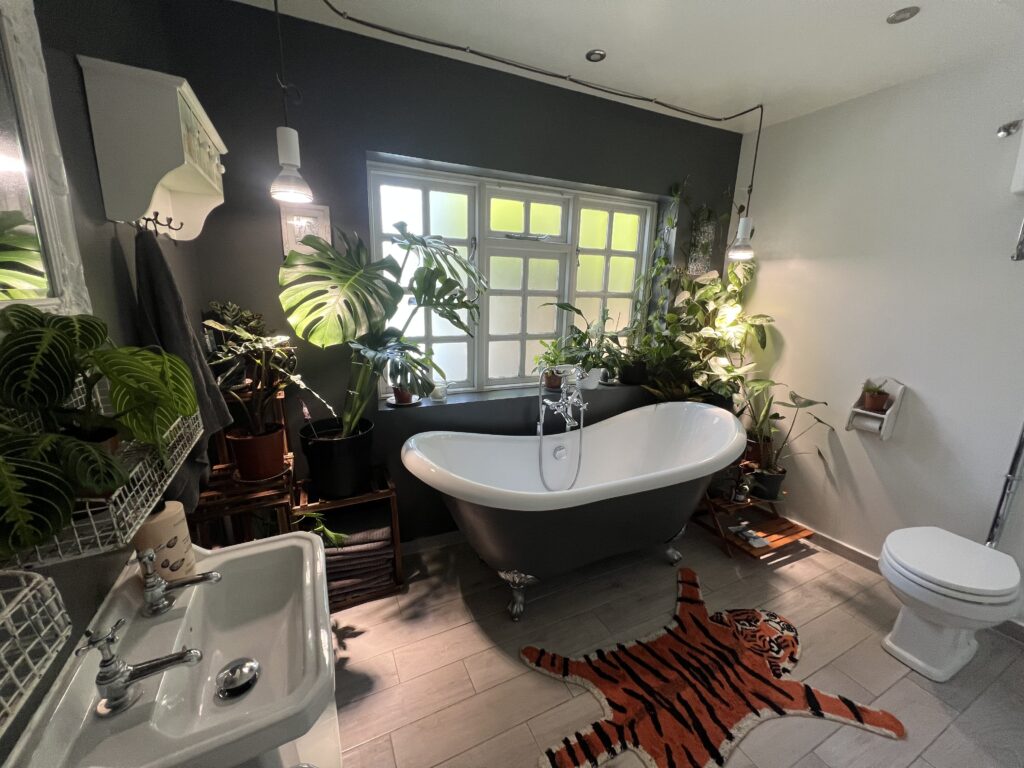 Newly fitted bathroom with sink, shower and bath installed in Exmouth